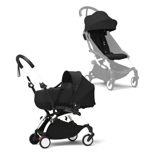 Коляска 2в1 Stokke YOYO3 люлька newborn shell белая рама