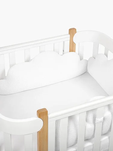 Набор бортиков на кроватку Happy Baby 3 шт. (white) Облака