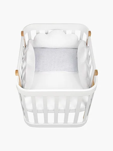 Набор бортиков на кроватку Happy Baby 3 шт. (white) Облака