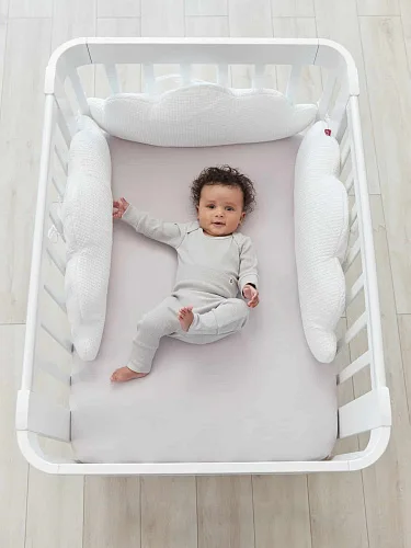 Набор бортиков на кроватку Happy Baby 3 шт. (white) Облака